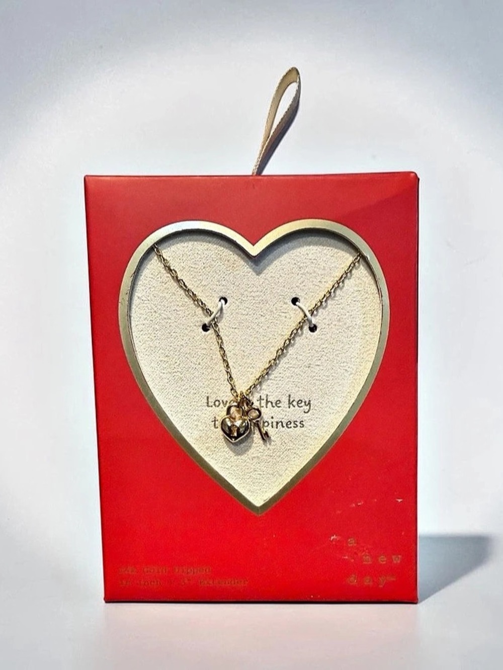 A New Day 14K Dipped Gold Love Is The Key To Happiness Necklace